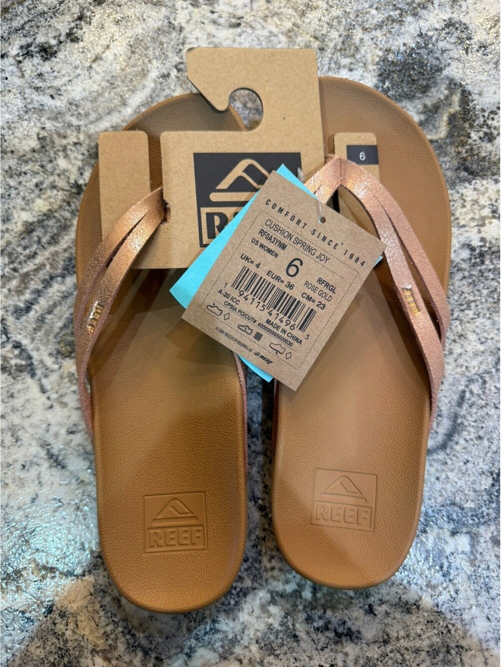 Reef Cushion Spring Joy Women's Sandals Size 6 Rose Gold